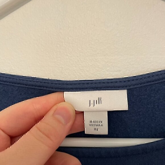 J. JILL Solid Blue Boat Neck Long Sleeve Fleece Lined Side Zip Zippers Tunic Top - Picture 2 of 12